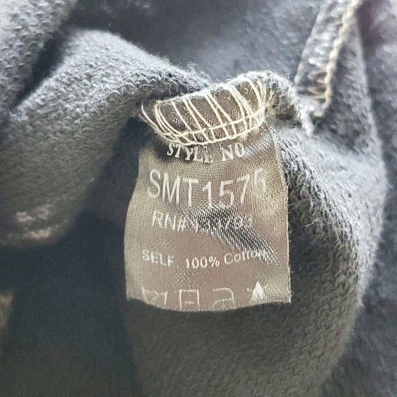 Black Balloon Sleeve Tie Dye Sweatshirt Distressed Top Grunge Gym Casual SZ L - Picture 6 of 8